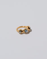View from the side of the Sword Swallower Ring on light color background.