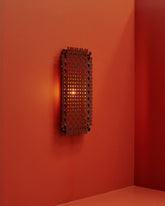 Styled image white lit of the Bower Studios Woven Mirror II.