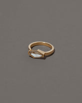 View from the side of the Mirth Ring on grey color background.