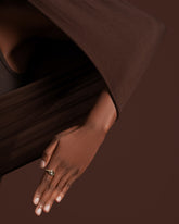 Styled image featuring the Twist Ring on model.