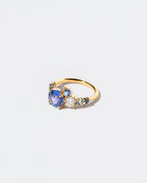 Super Luna Ring - Blue Sapphire on light color background.