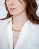 Sweet Heart Necklace on model.