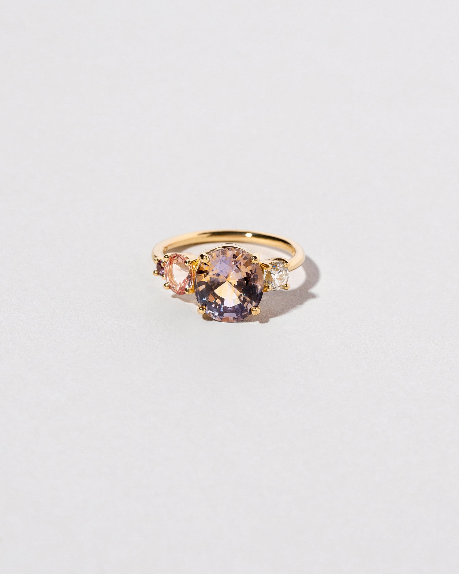 Oval Bicolor Sapphire Ring front facing