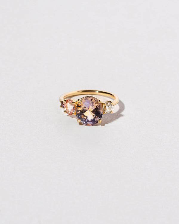 Oval Bicolor Sapphire Ring front facing