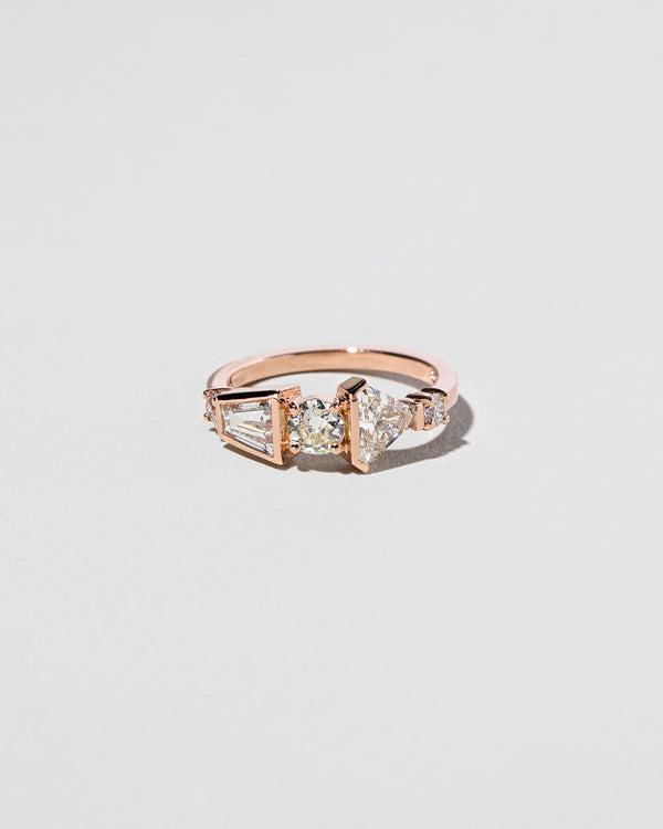 Old European Cut Diamond Line Cluster Ring