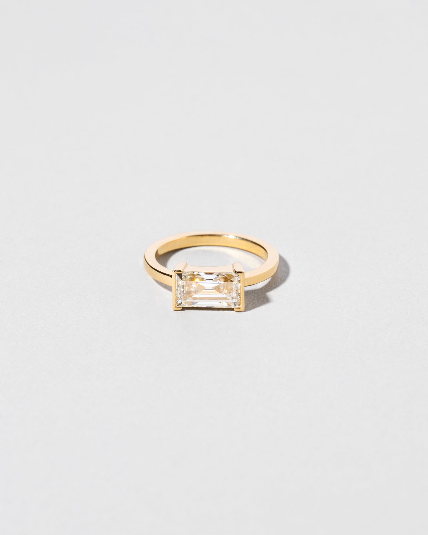 Baguette Cut Diamond Solitaire Ring front facing