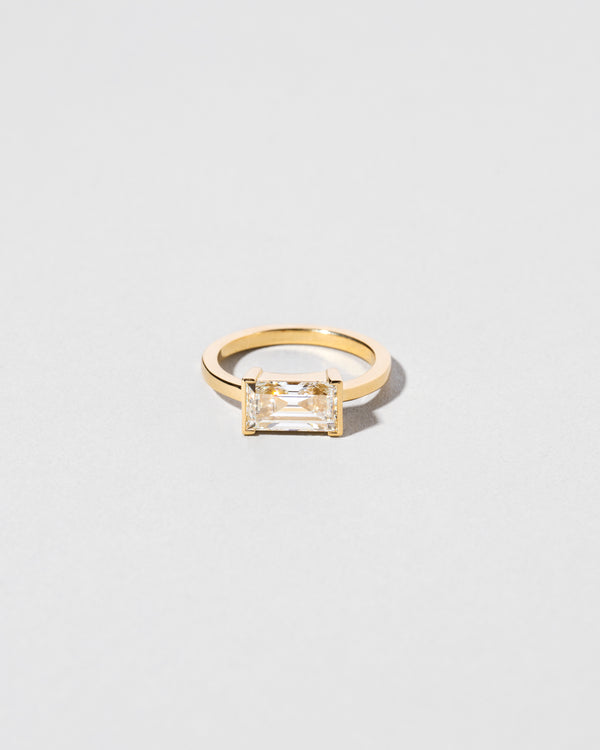 Baguette Cut Diamond Solitaire Ring front facing