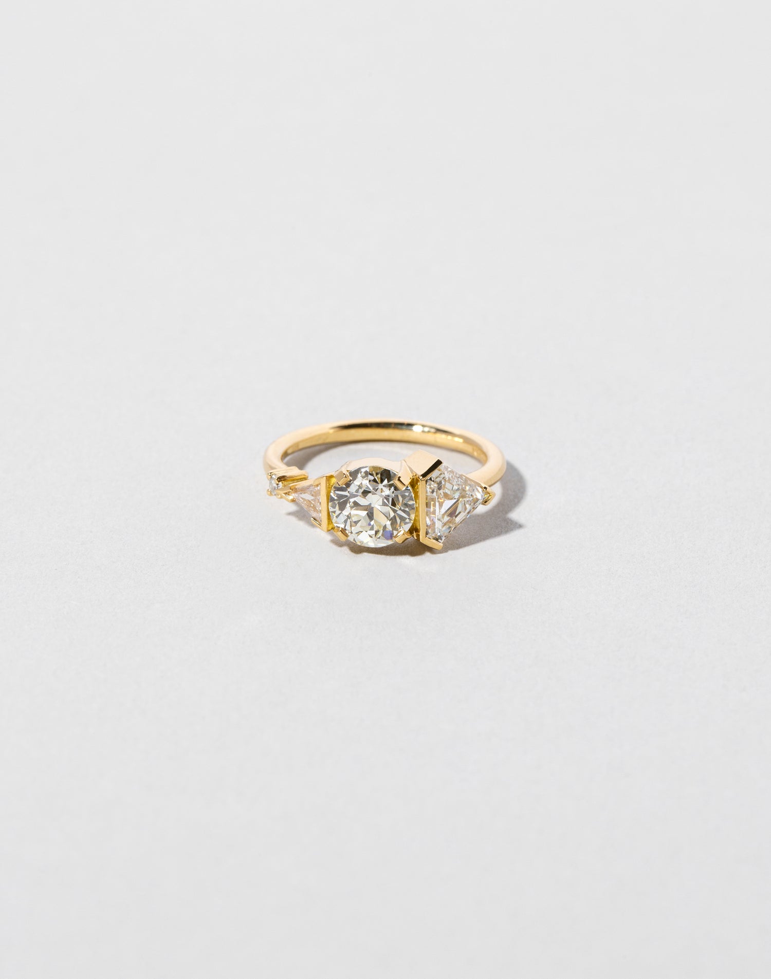 Old European Cut Diamond Line Cluster Ring
