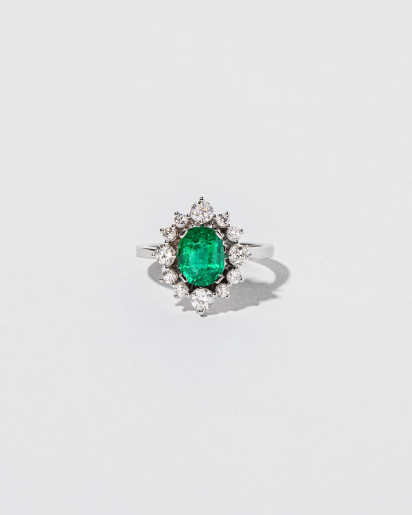 Emerald Snowflake Ring front facing