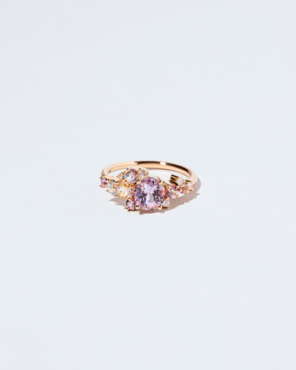 Sri Lankan Lilac Sapphire Line Cluster Ring front facing