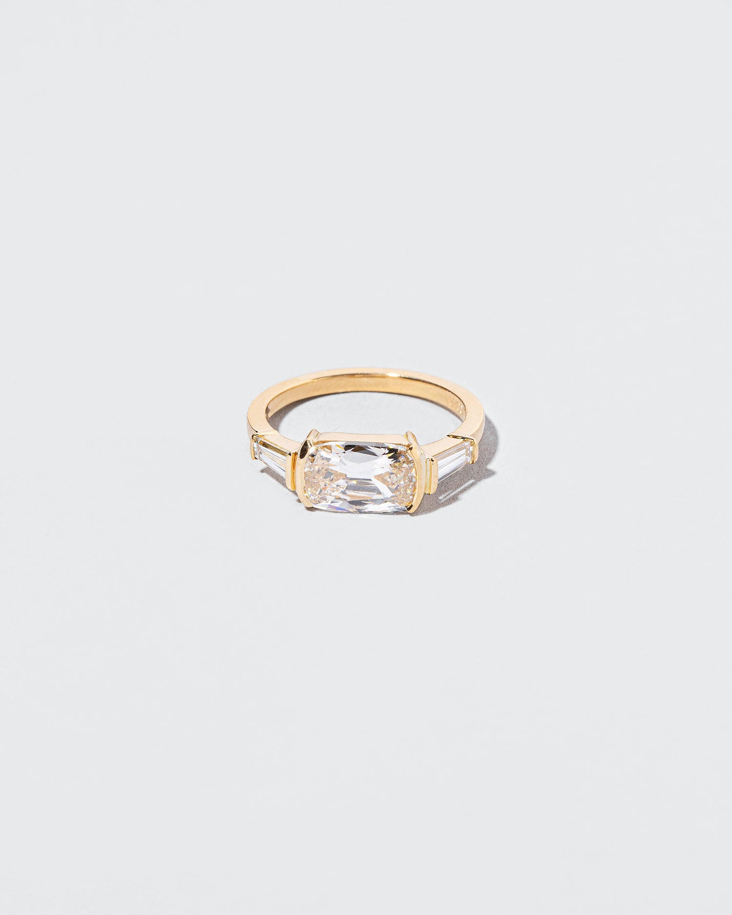 Old Mine Cut Diamond Line Cluster Ring front facing