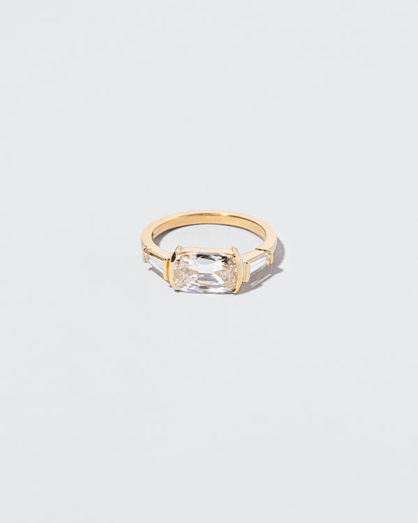 Old Mine Cut Diamond Line Cluster Ring front facing