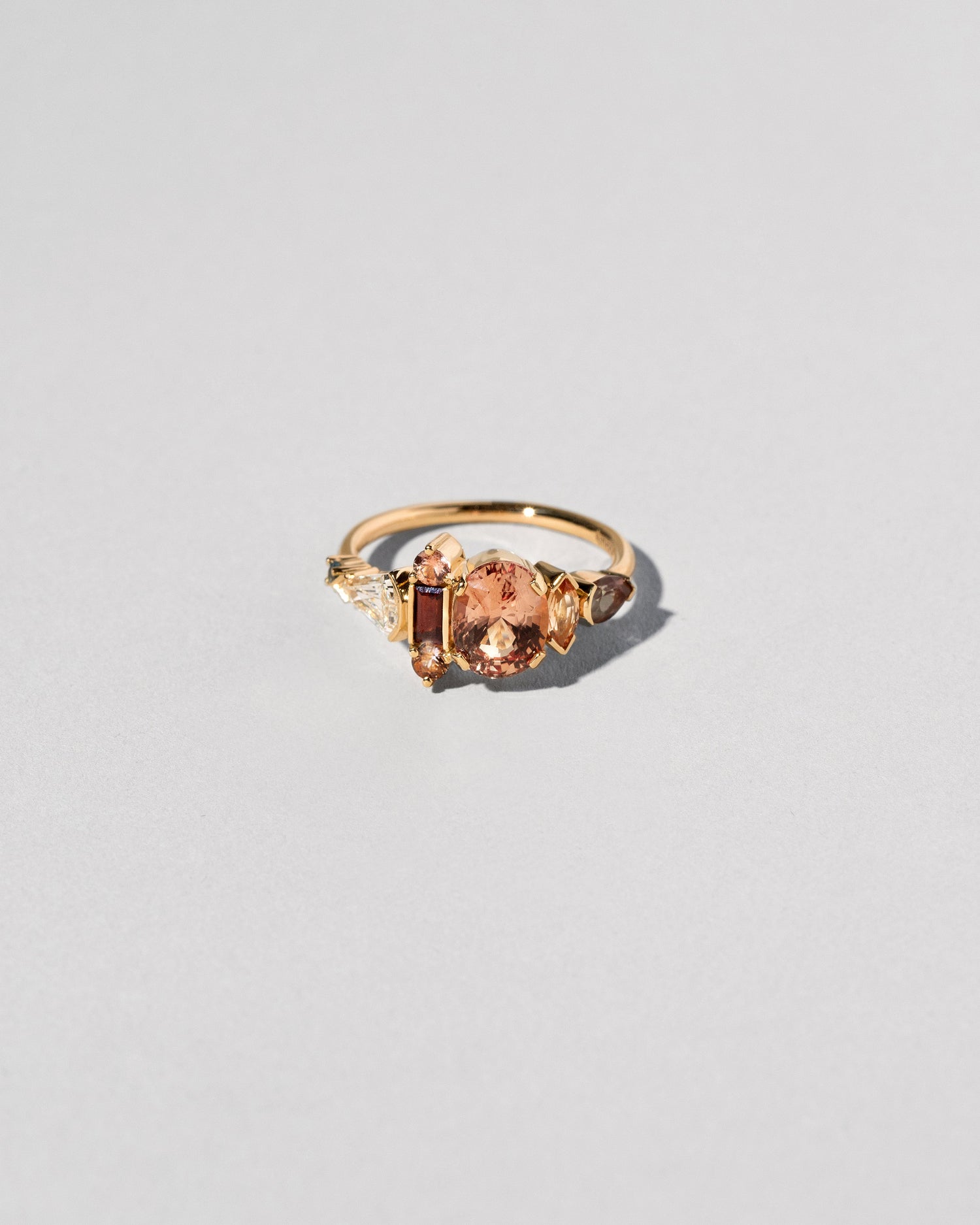 Sapphire & Sunstone Cluster Ring