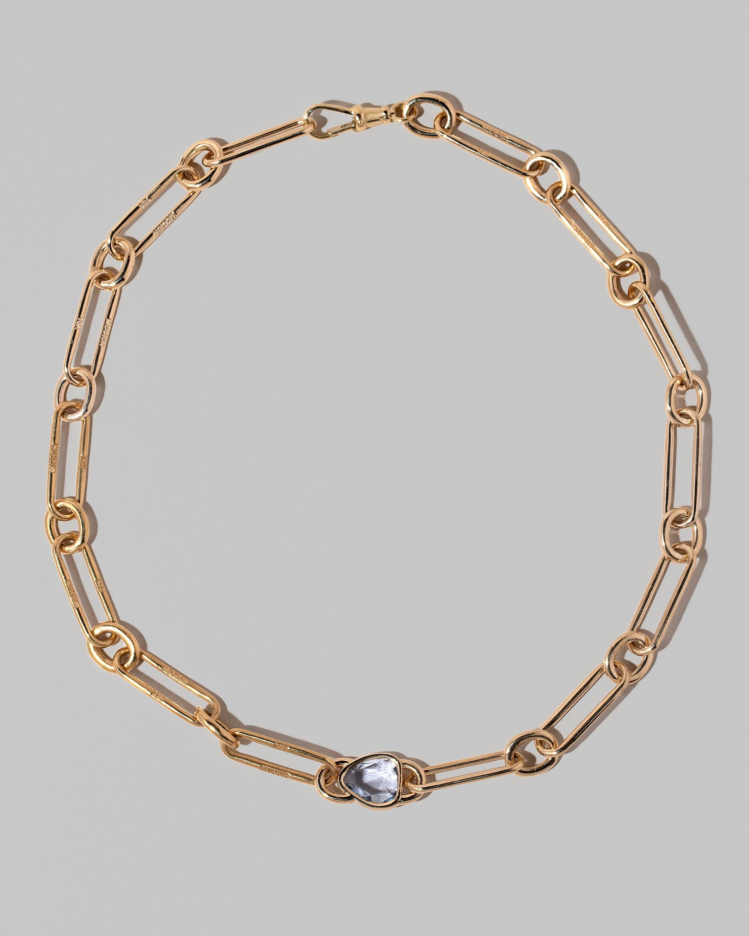 Light Blue Sapphire Link Necklace