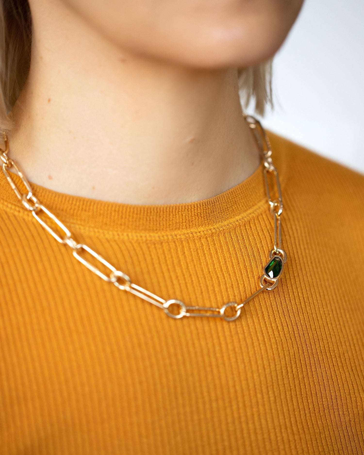 Garnet Link Necklace