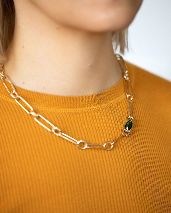 Garnet Link Necklace