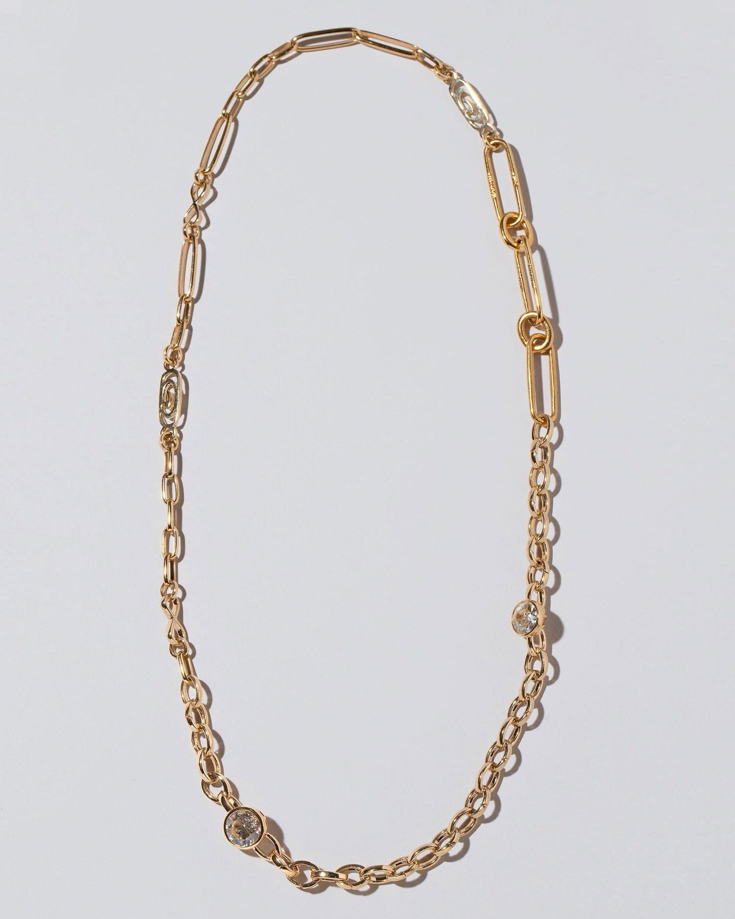 Diamond Link & Infinite Spiral Necklace
