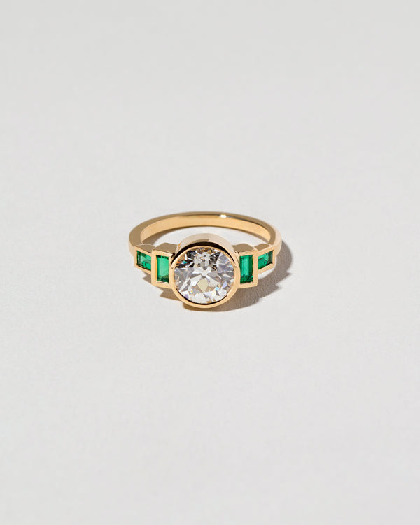 Diamond & Emerald Line Cluster Reset Ring (?)