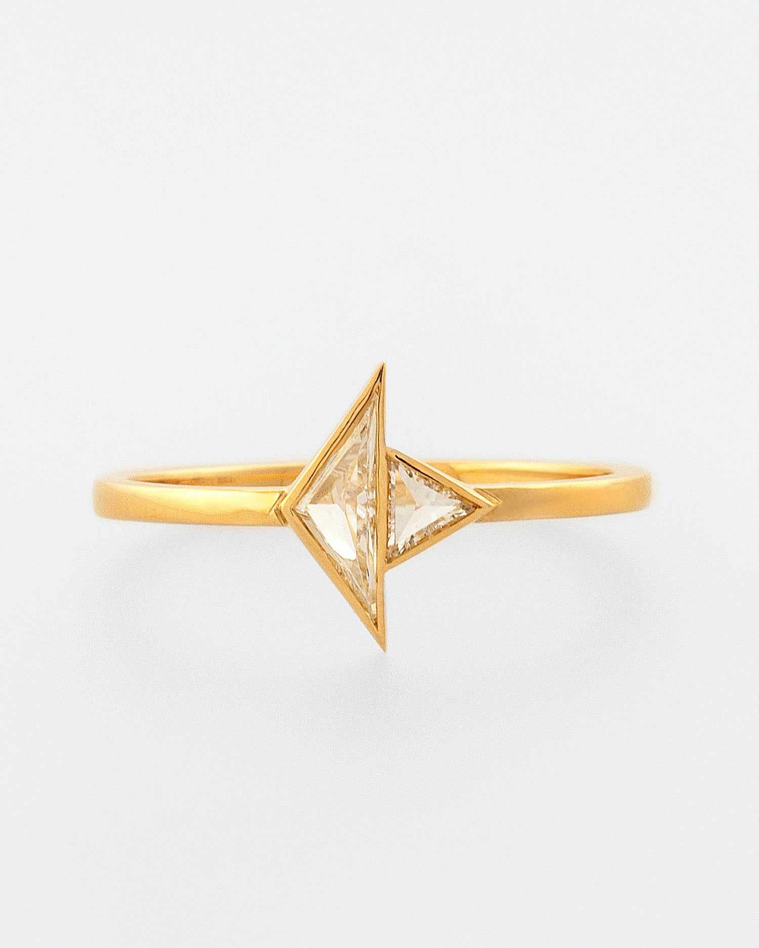 Two Triangle Diamond Ring front view