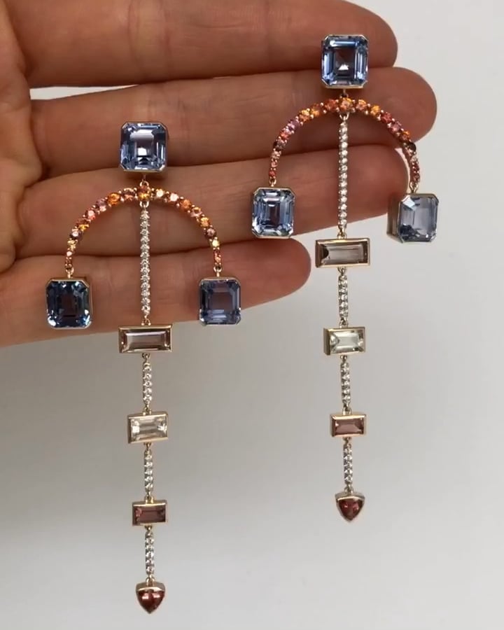 Sapphire & Diamond Chandelier Earrings