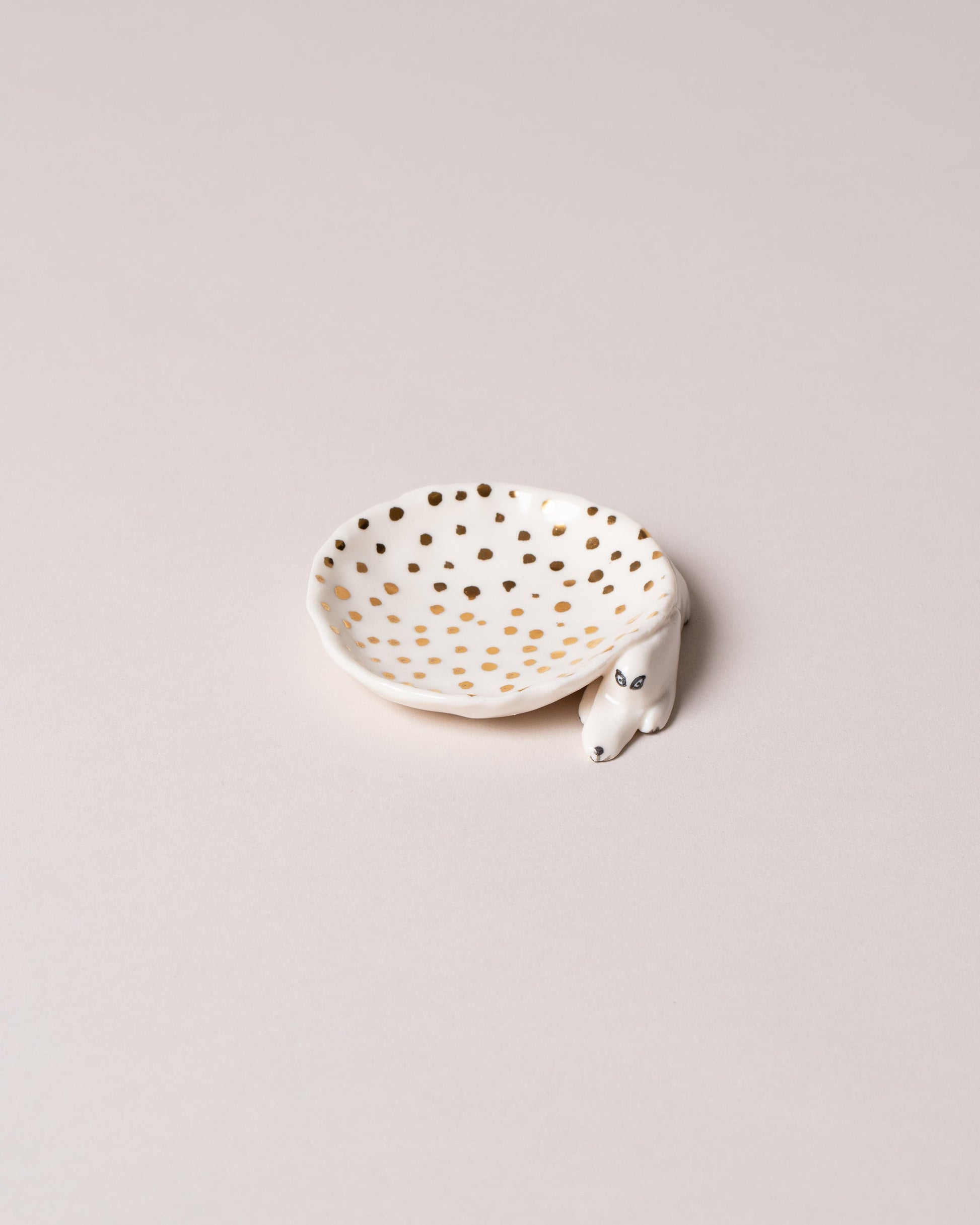 Eleonor Boström Dots Mini Dog Dish on light color background.