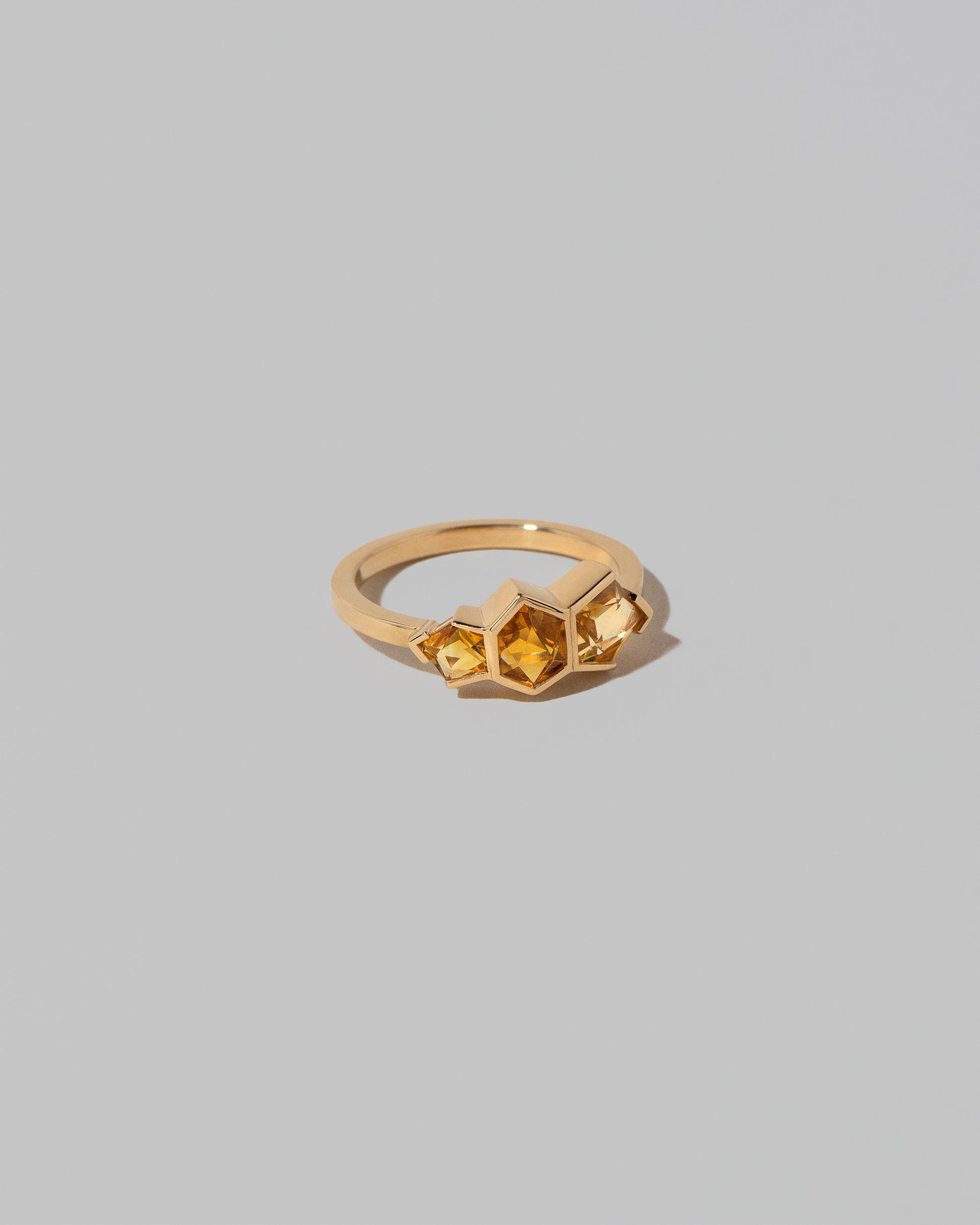 View from the side of the Cattleya Ring on light color background.