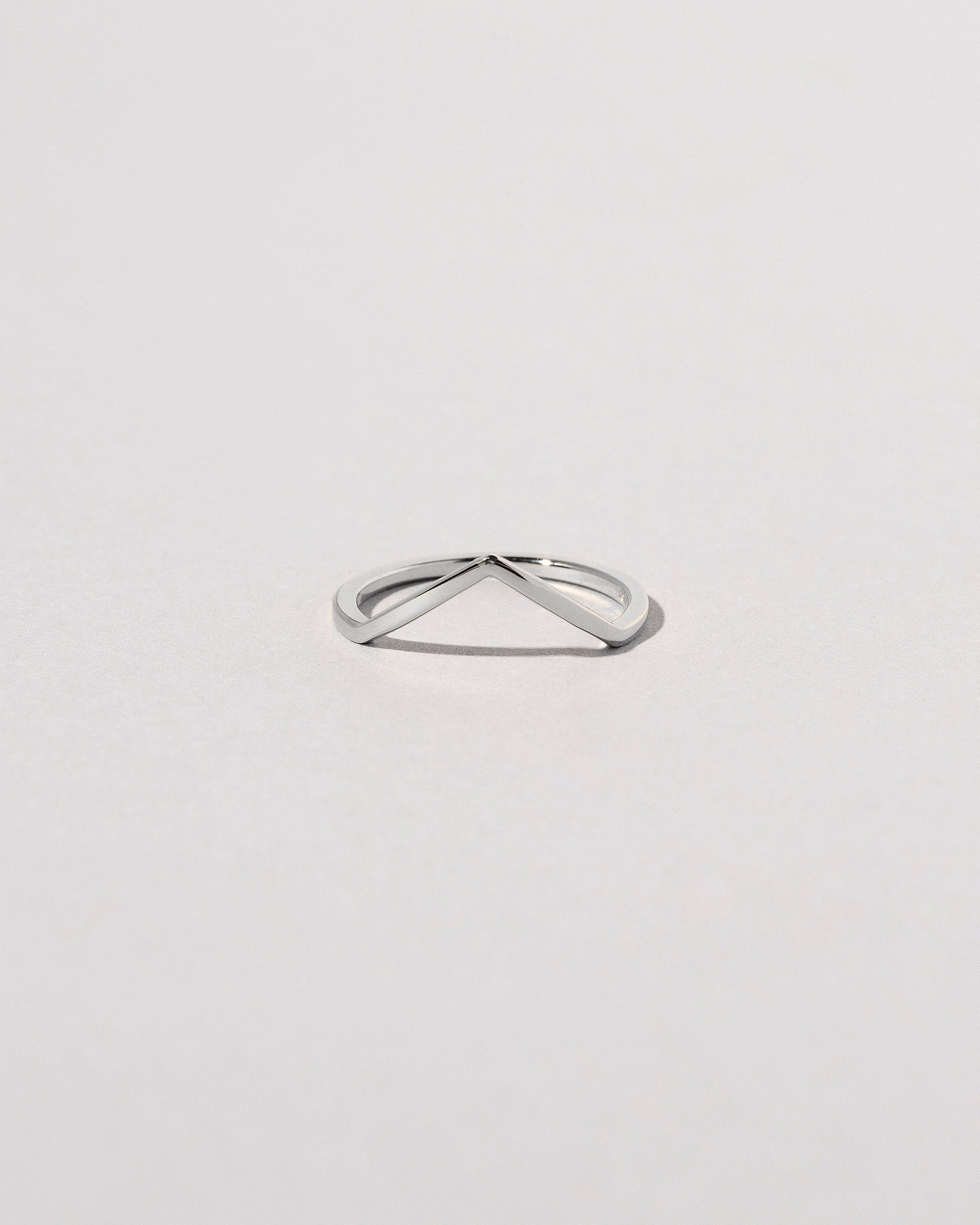 Platinum Solid Square Wire High Peak Band on light color background.
