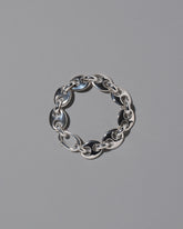 CRZM Sterling Silver Bedrock Bracelet on light color background.