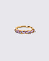 Lavender Sapphire Eleven Trillion Ring on light color background.
