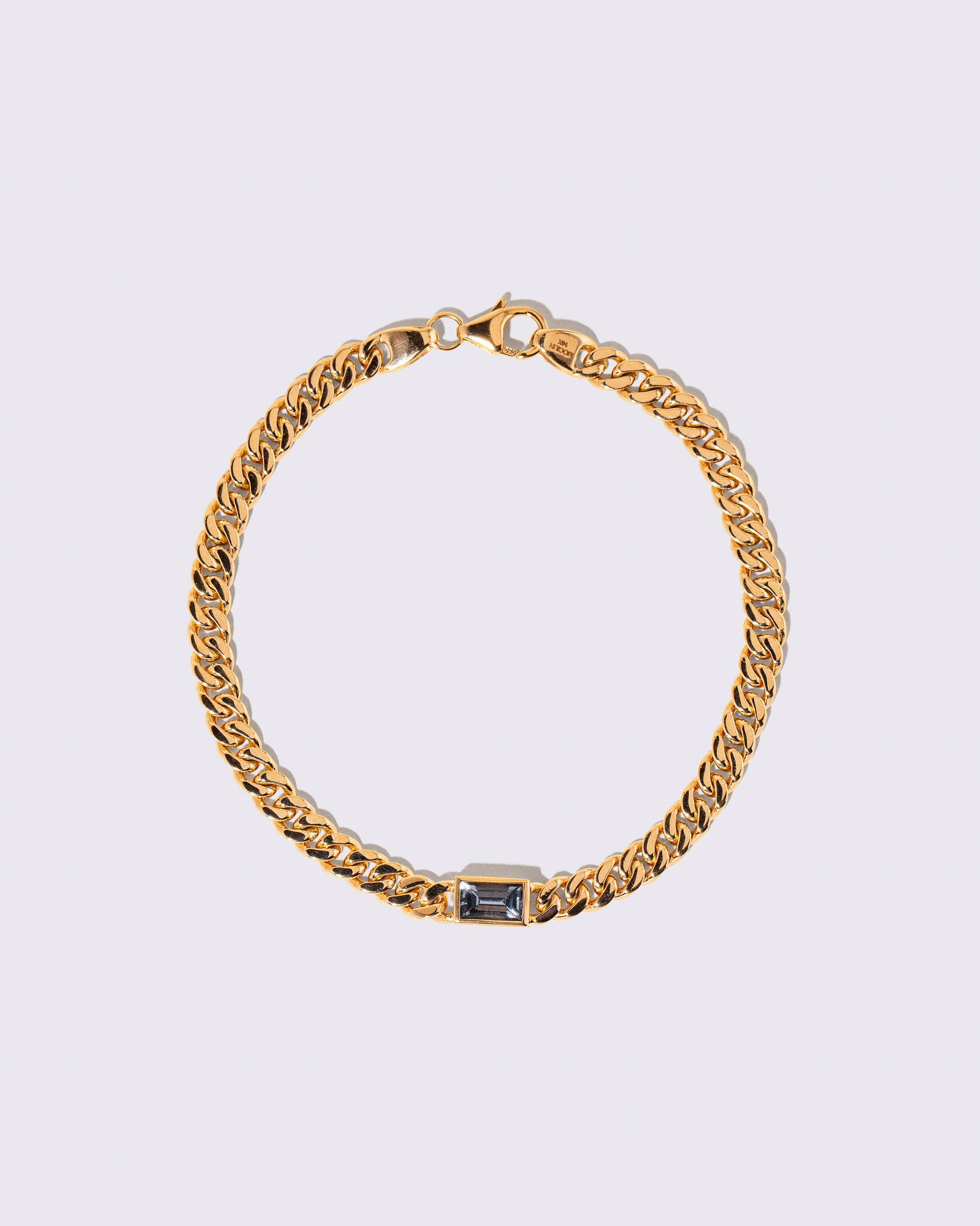 Identity Chain Gray Spinel Bracelet 001 on light color background.
