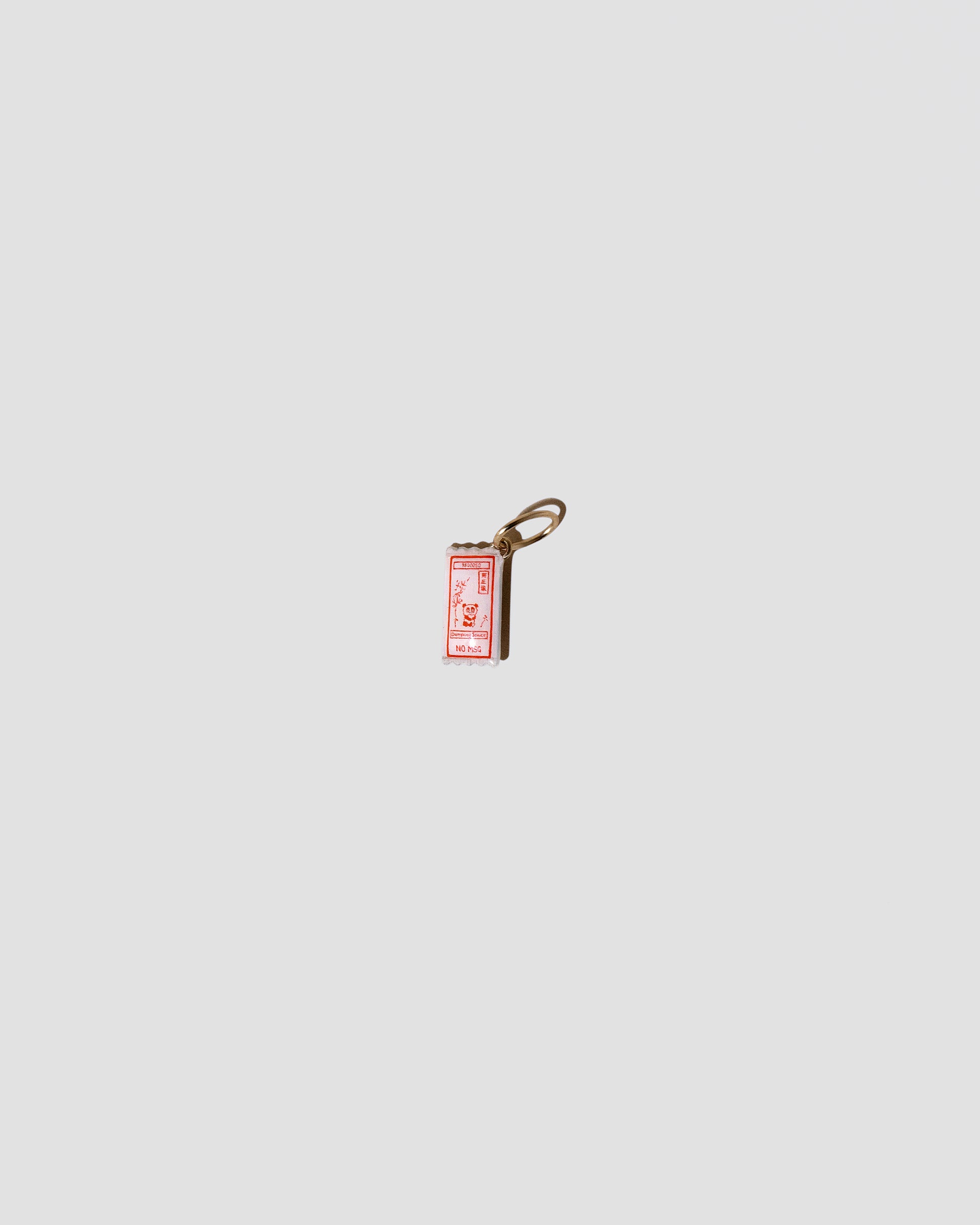 Dumpling Sauce Packet on light color background.