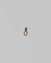 Two Gold Endless Clasp Charms on light color background.