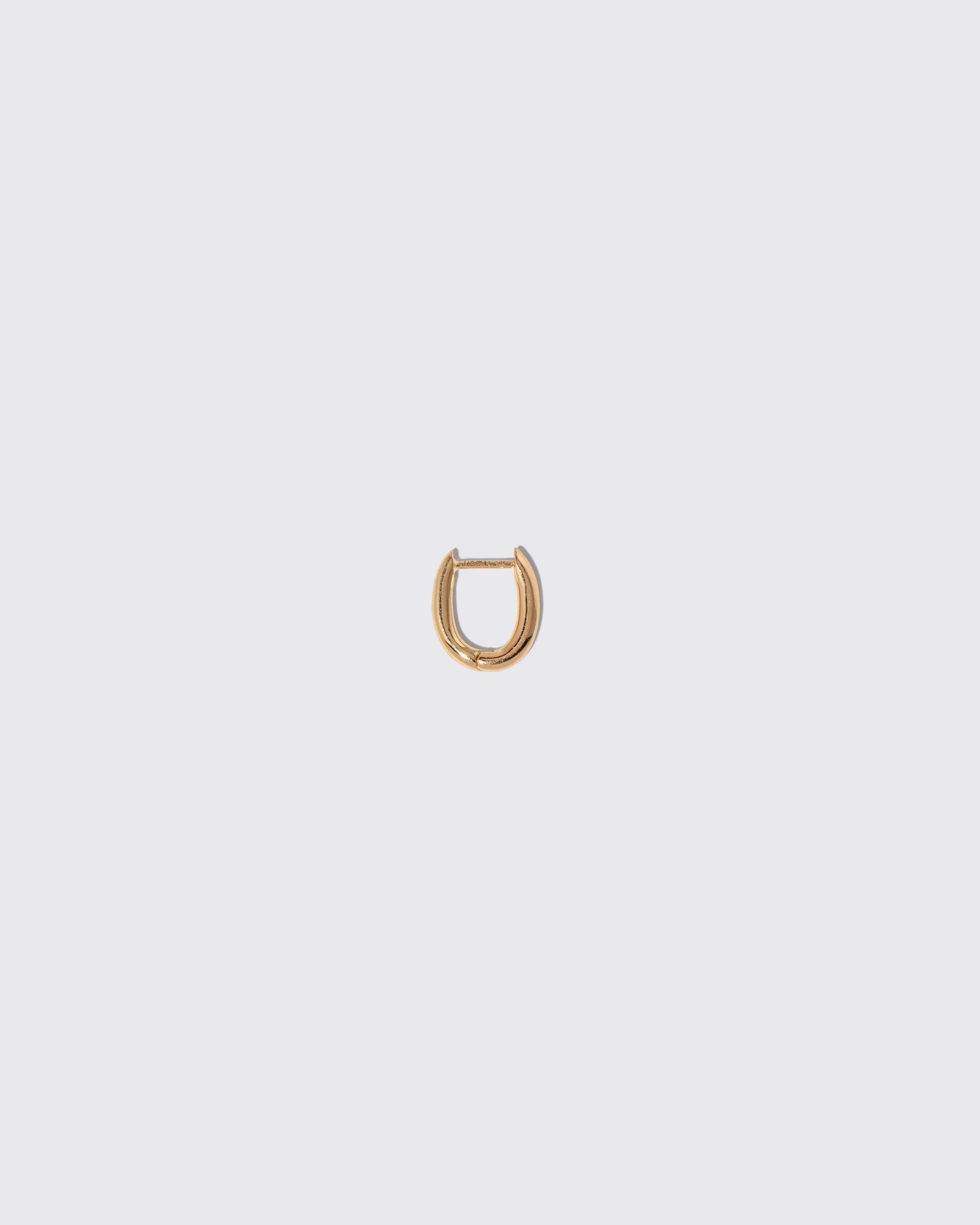 Styling Huggie Hoop Earring Single on light color background.