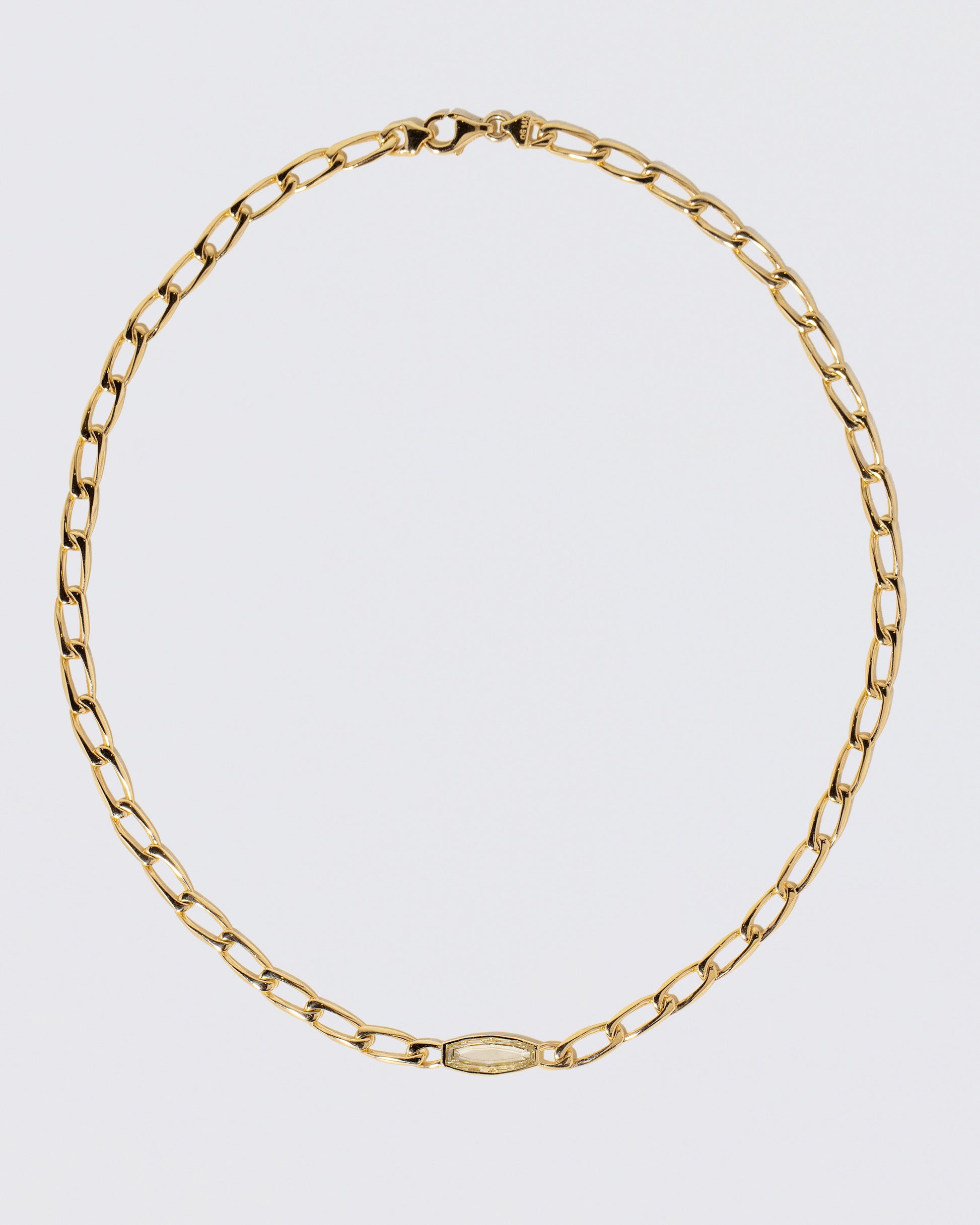 Identity Chain Diamond Necklace 002 on light color background.