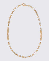 Petite Link Necklace on light color background.