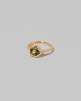 View from the side of the Geyser Bicolor Sapphire Ring 004 on light color background.