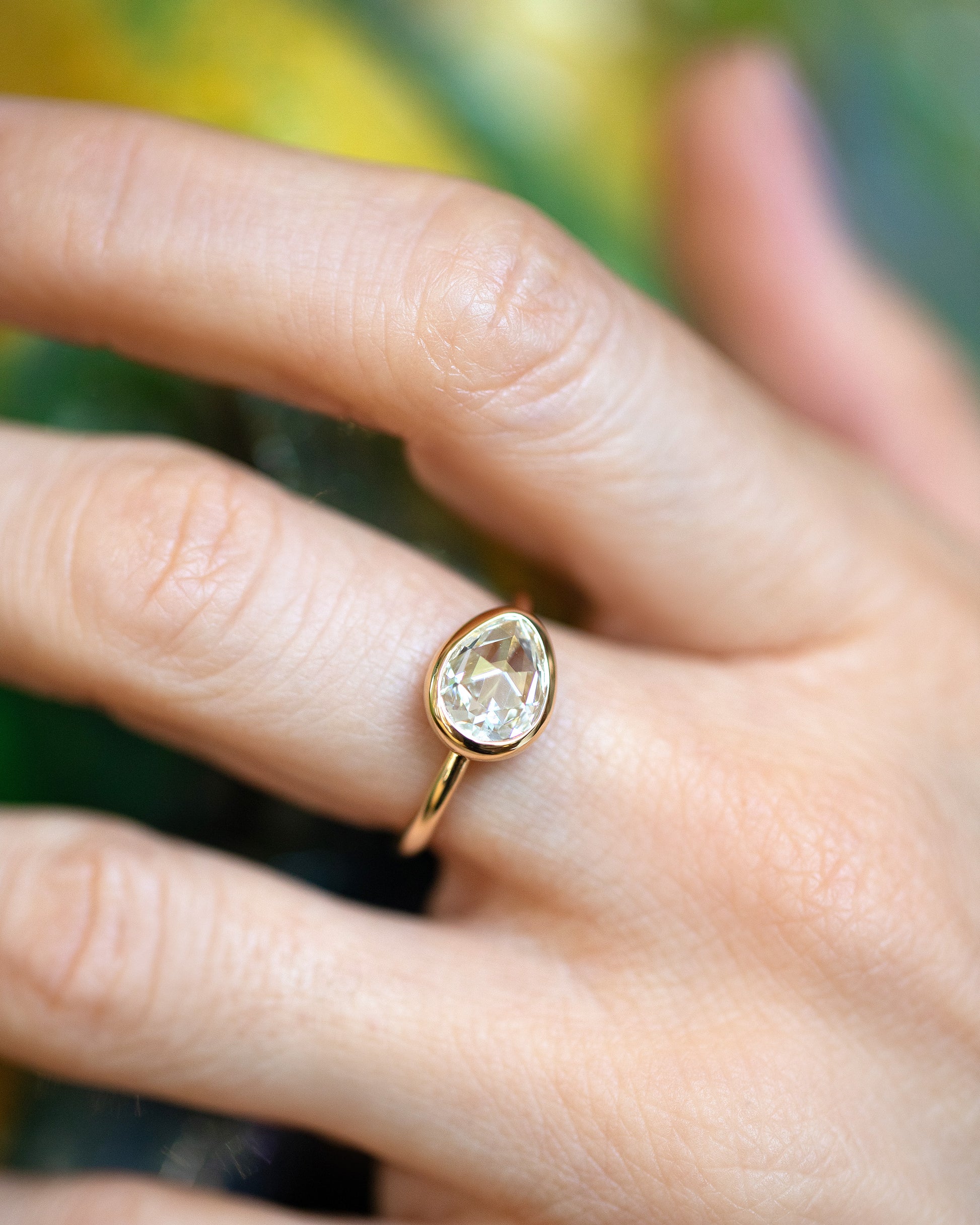Gusher Diamond Ring 027 on model.