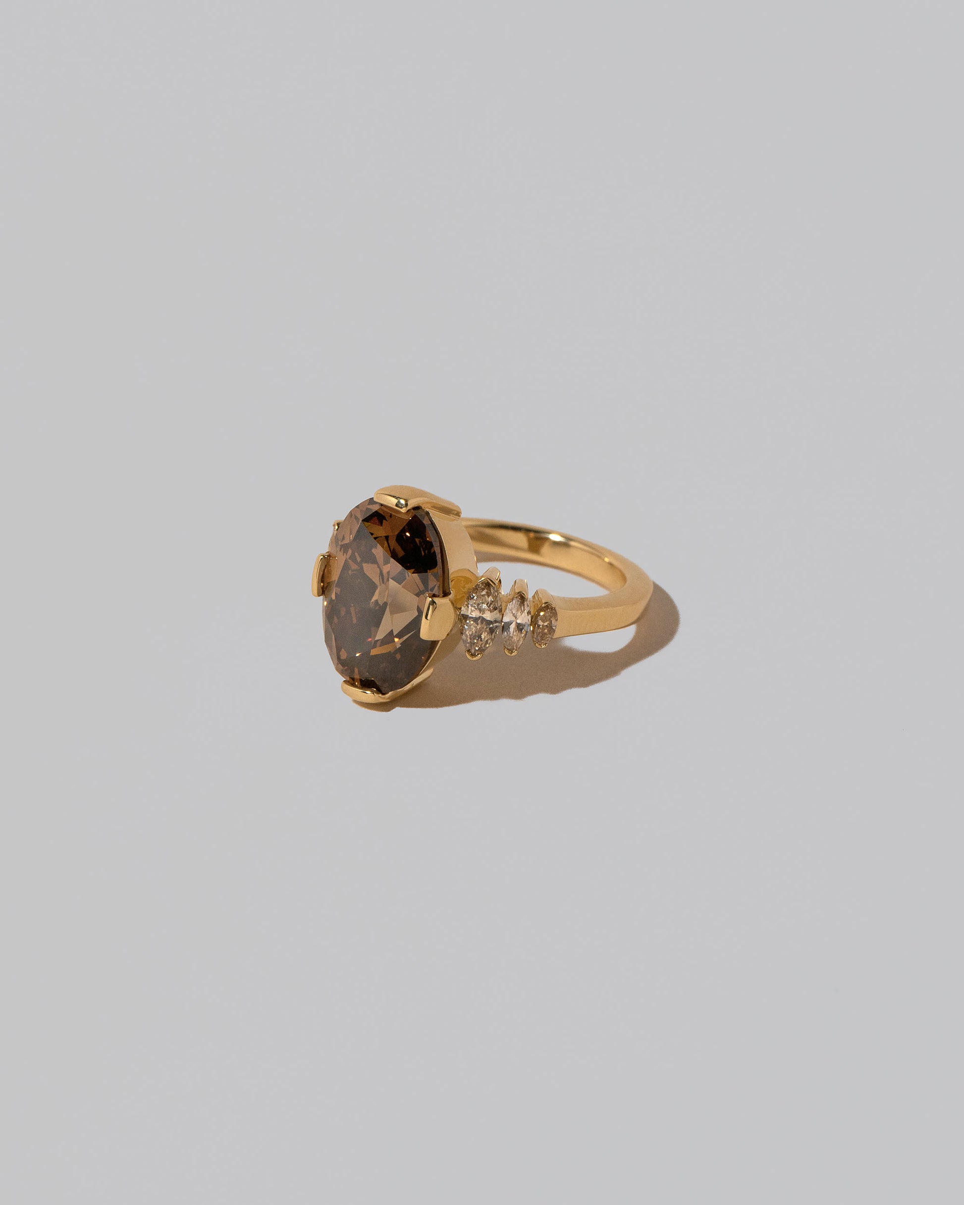 View from the side of the Calycanthus Ring on light color background.