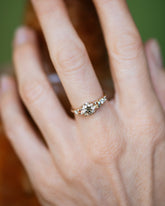 Champagne Diamond Capella Ring on model.