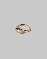View from the side of the Moval White Diamond Equalize Ring on light color background.