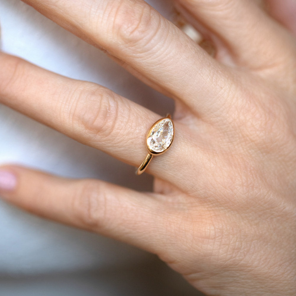 product_details::Gusher Diamond Ring 046 on model.