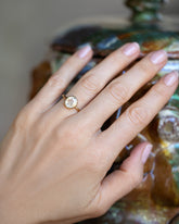 Gusher Diamond Ring 048 on model.