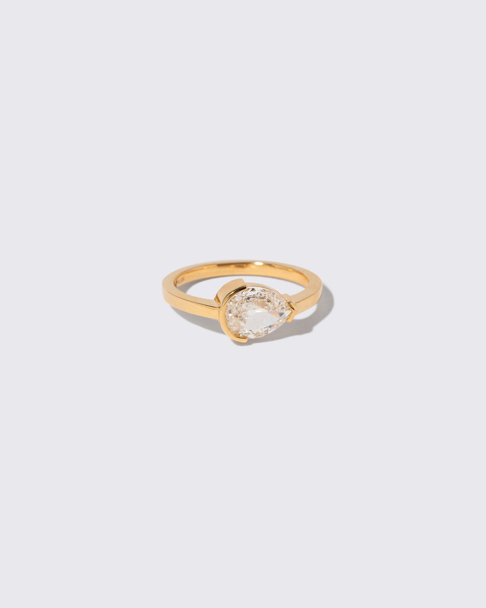 View from the side of the Moonflower Ring on light color background.