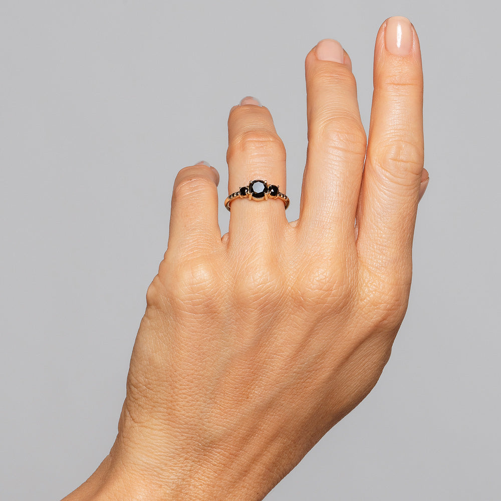 product_details::Black Diamond Orion Ring on model.