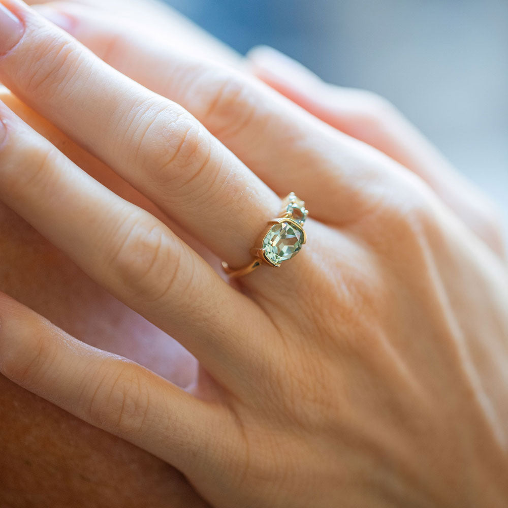 product_details::Pearly Sky Ring on model.