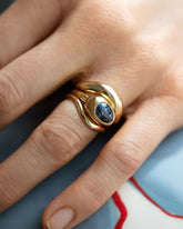 Spinel Grand Align Ring, Wide Level Band and Thin Level Band stack on model.