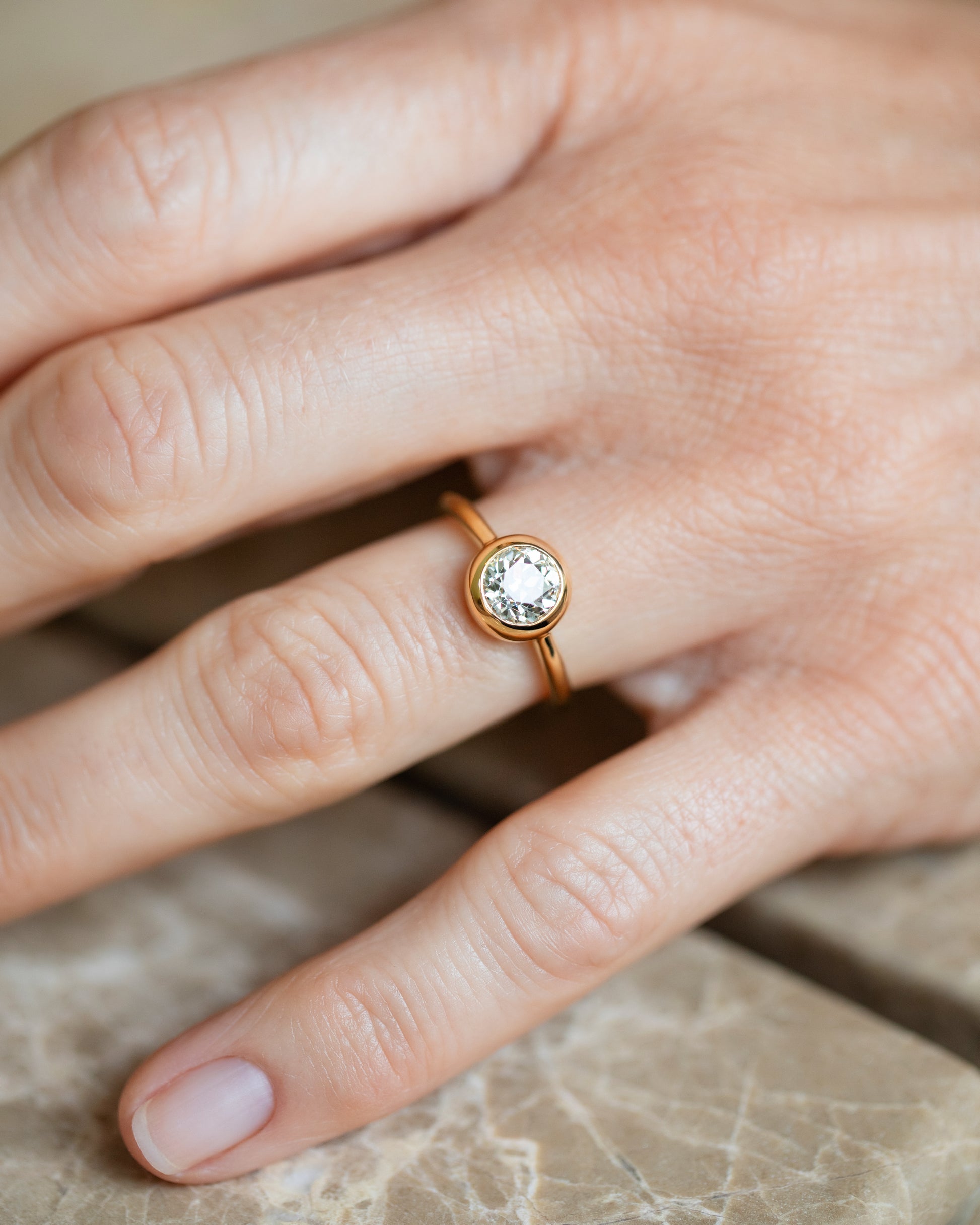 Diamond Wellspring Ring on model.
