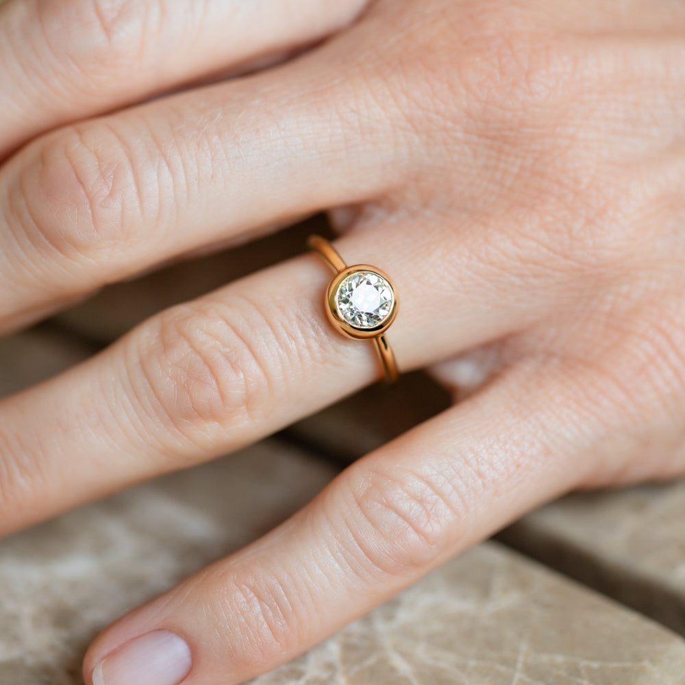 product_details::Diamond Wellspring Ring on model.