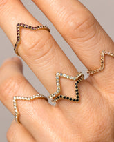 Pavé Triangle Bands on model.