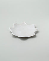 Morgan Peck Pearl Small Scallop Platter on light color background.
